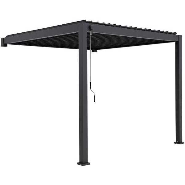 GazeboMate 3x4M Wall Mounted Louvered Gazebo Aluminium Pergola Monument Heavy Duty Wind Resistant