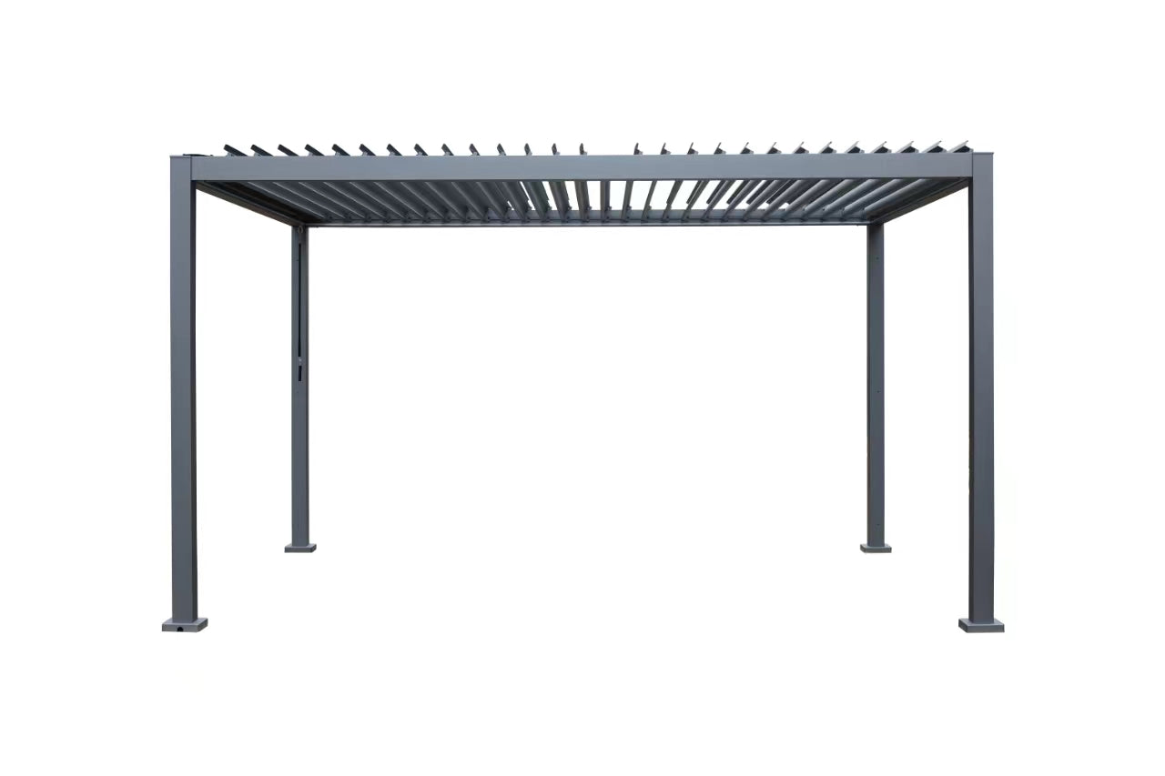 GazeboMate WHITE 3M x 4M LED Aluminum Louvred Gazebo