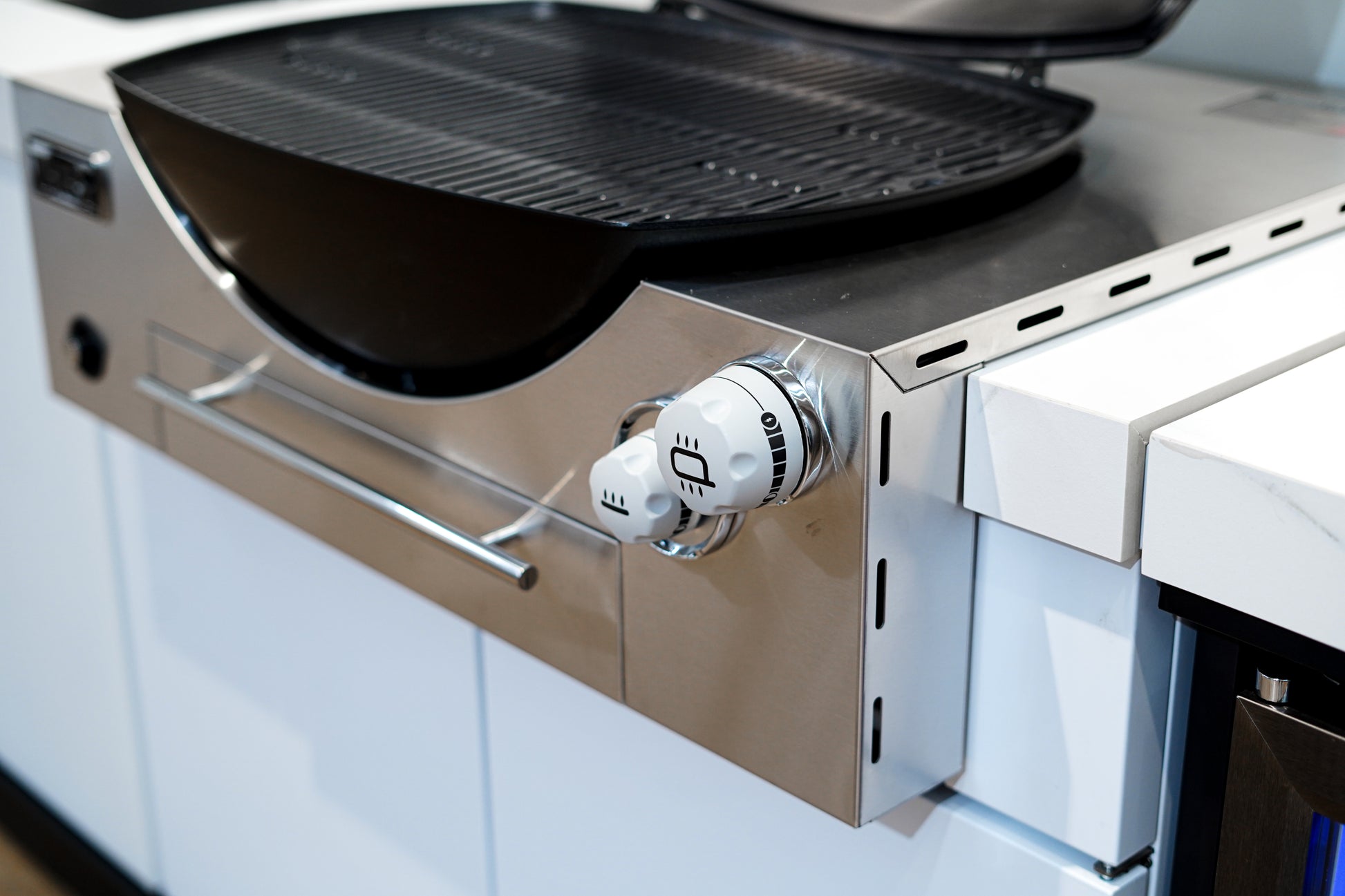 Rockpool White BBQ Cabinet Module Suit Weber Family Q Built In Premium Gas BBQ (Q3600) - Outdoor Kitchen