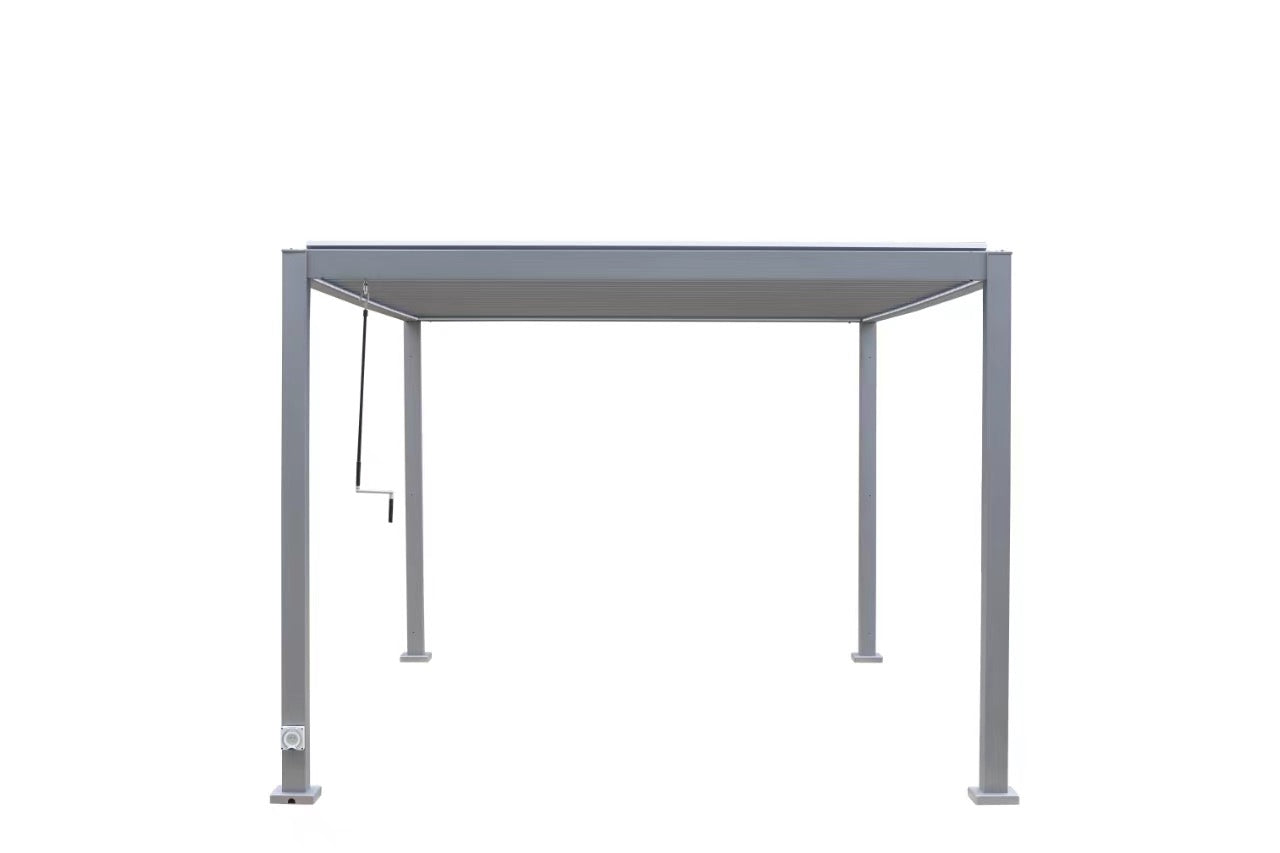 GazeboMate WHITE 3M x 4M LED Aluminum Louvred Gazebo
