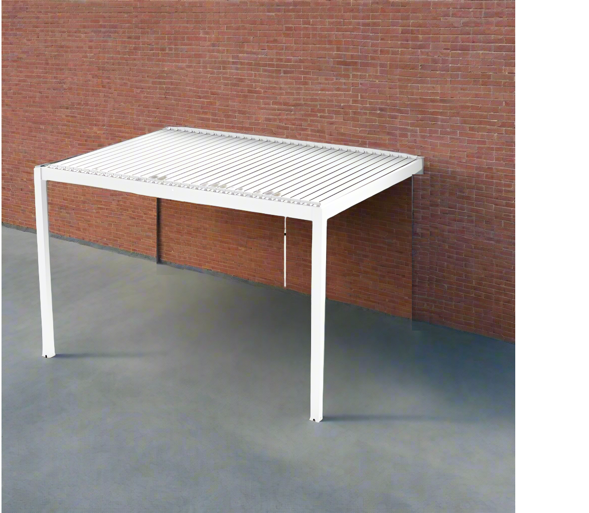 GazeboMate 3x4M Wall Mounted Louvered Gazebo Aluminium Pergola Monument Heavy Duty Wind Resistant