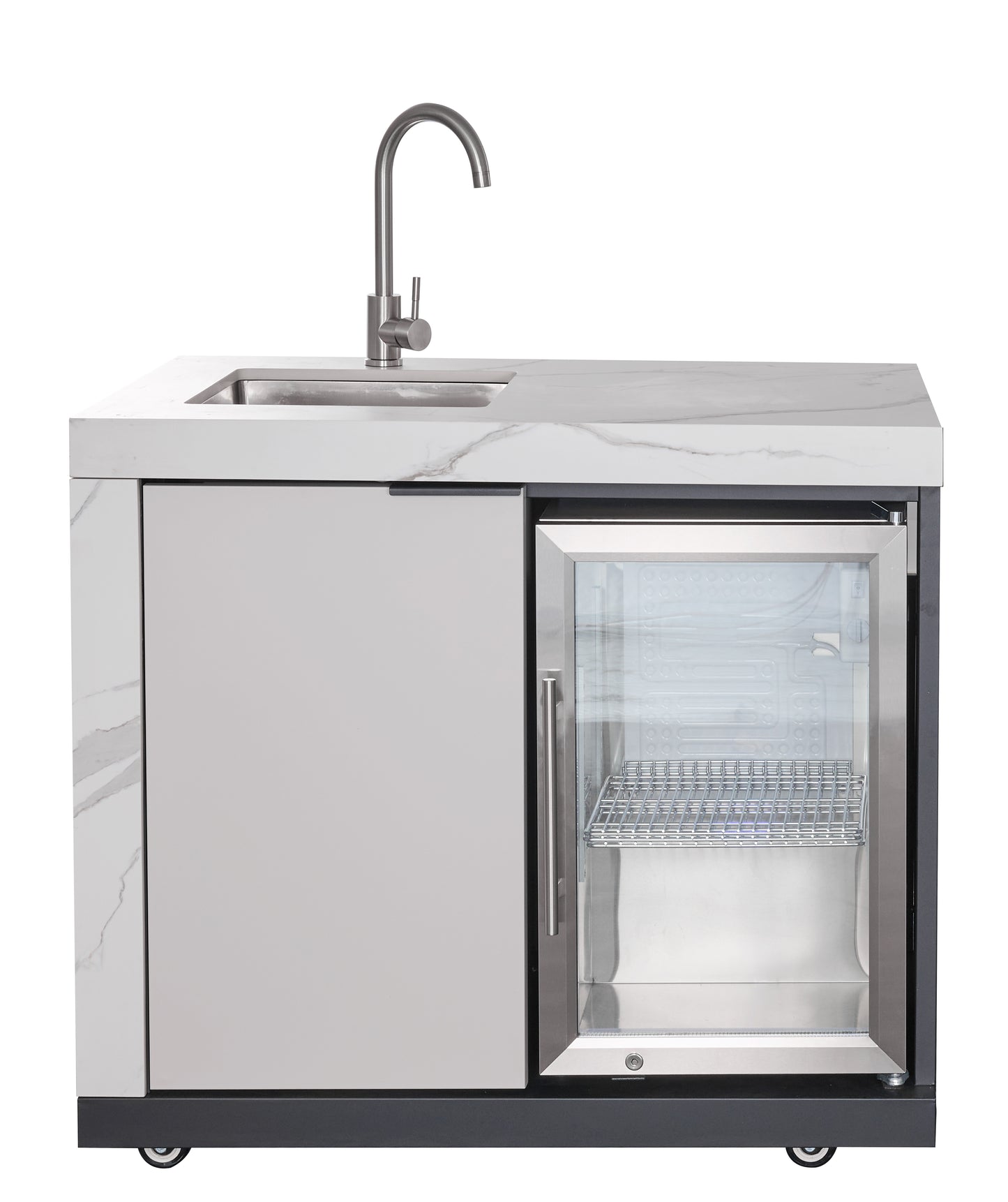 LHS SINK&FRIDGE COMBO | Suits Rockpool White 4 Burner High Square Hood Compact Module