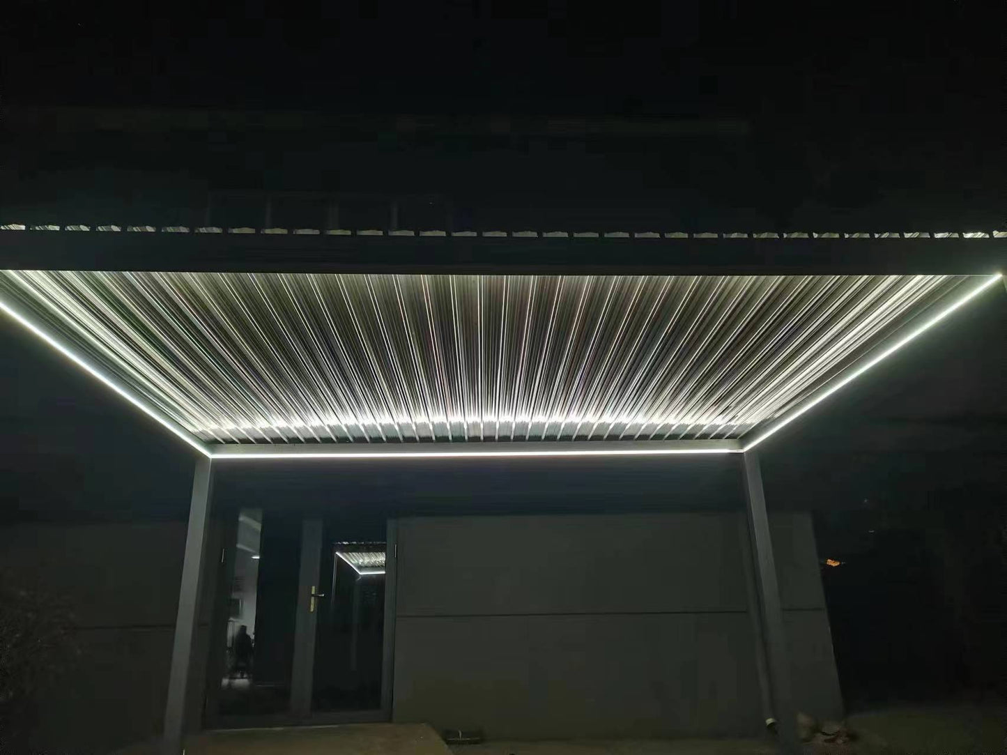 GazeboMate WHITE 3M x 4M LED Aluminum Louvred Gazebo