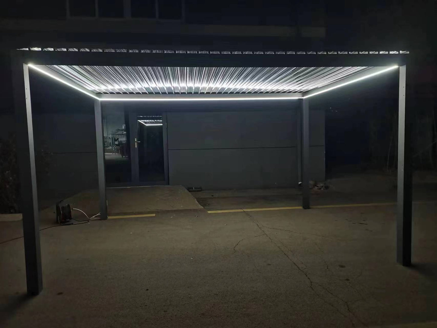 GazeboMate WHITE 3M x 4M LED Aluminum Louvred Gazebo