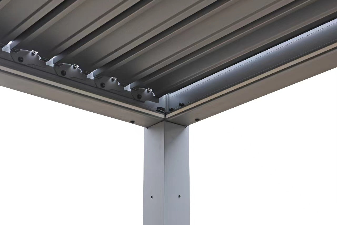 GazeboMate WHITE 3M x 4M LED Aluminum Louvred Gazebo