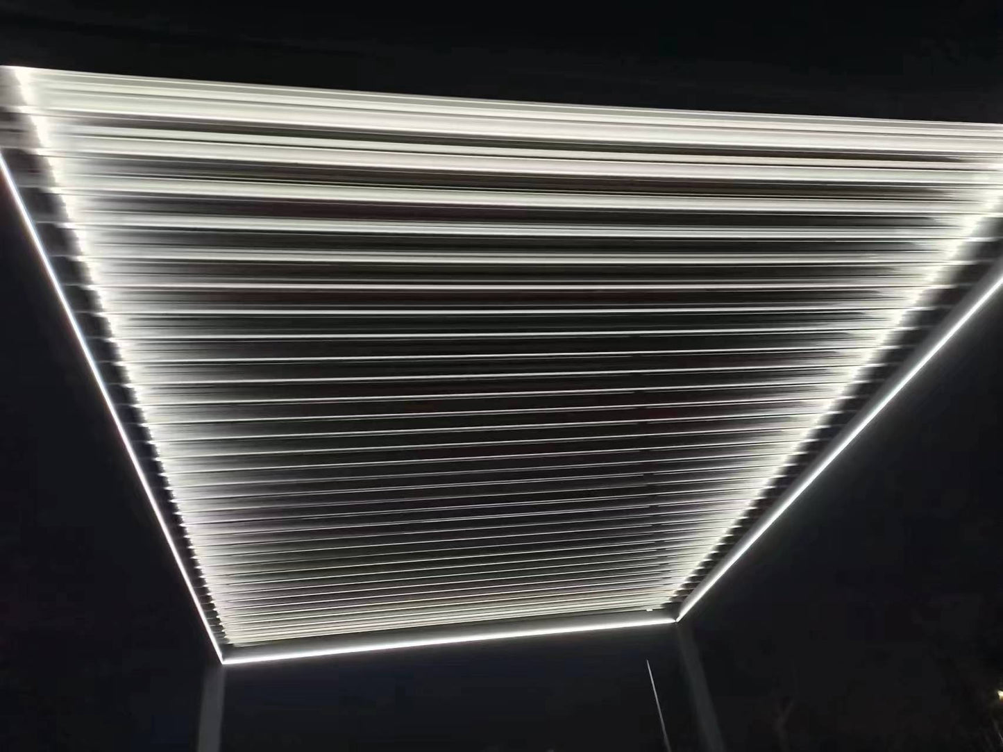 GazeboMate WHITE 3M x 4M LED Aluminum Louvred Gazebo