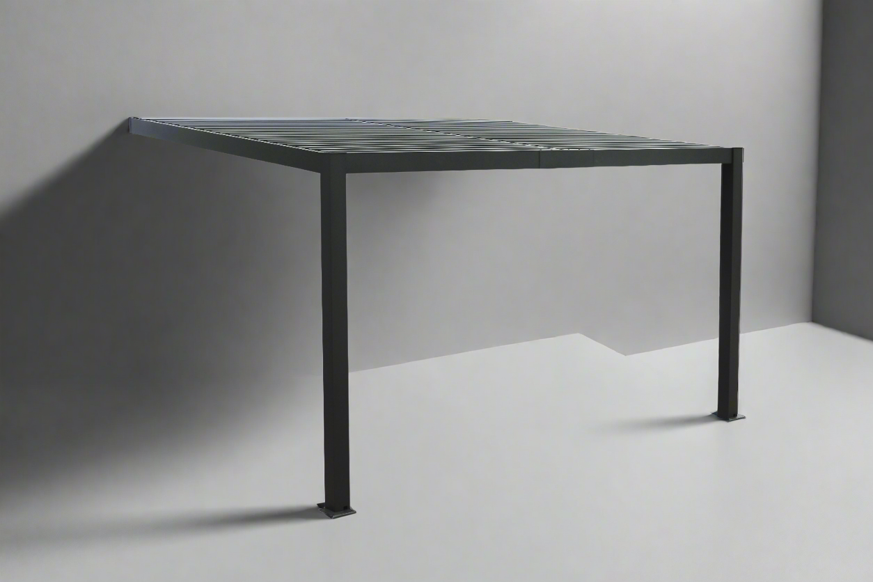 GazeboMate 3x4M Wall Mounted Louvered Gazebo Aluminium Pergola Monument Heavy Duty Wind Resistant