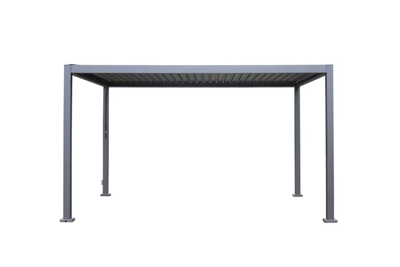 GazeboMate WHITE 3M x 4M LED Aluminum Louvred Gazebo