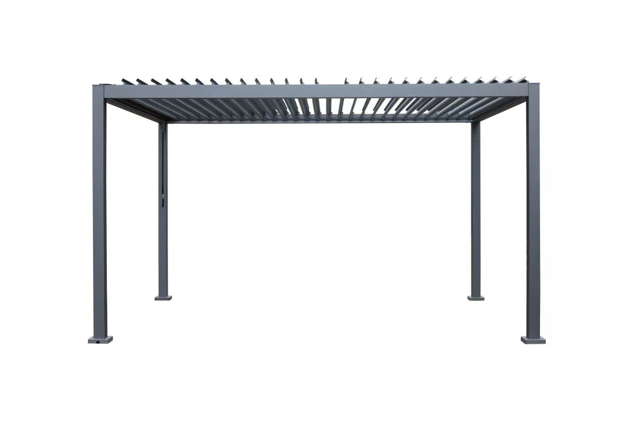 GazeboMate WHITE 3M x 4M LED Aluminum Louvred Gazebo