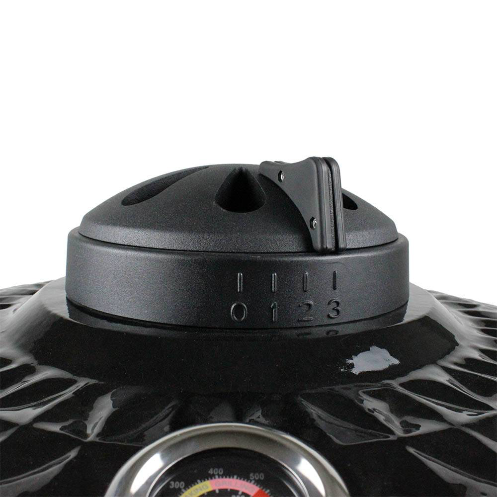 Kingsley 21” Smoker Module Kamado Black Stainless Cabinets & Stone Benchtop + Ceramic Smoker