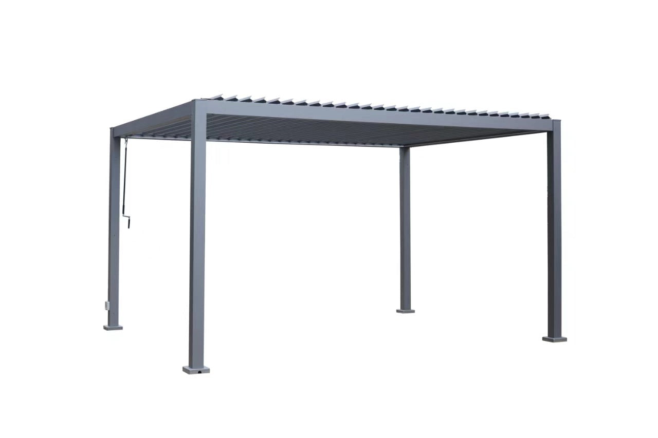 GazeboMate WHITE 3M x 4M LED Aluminum Louvred Gazebo