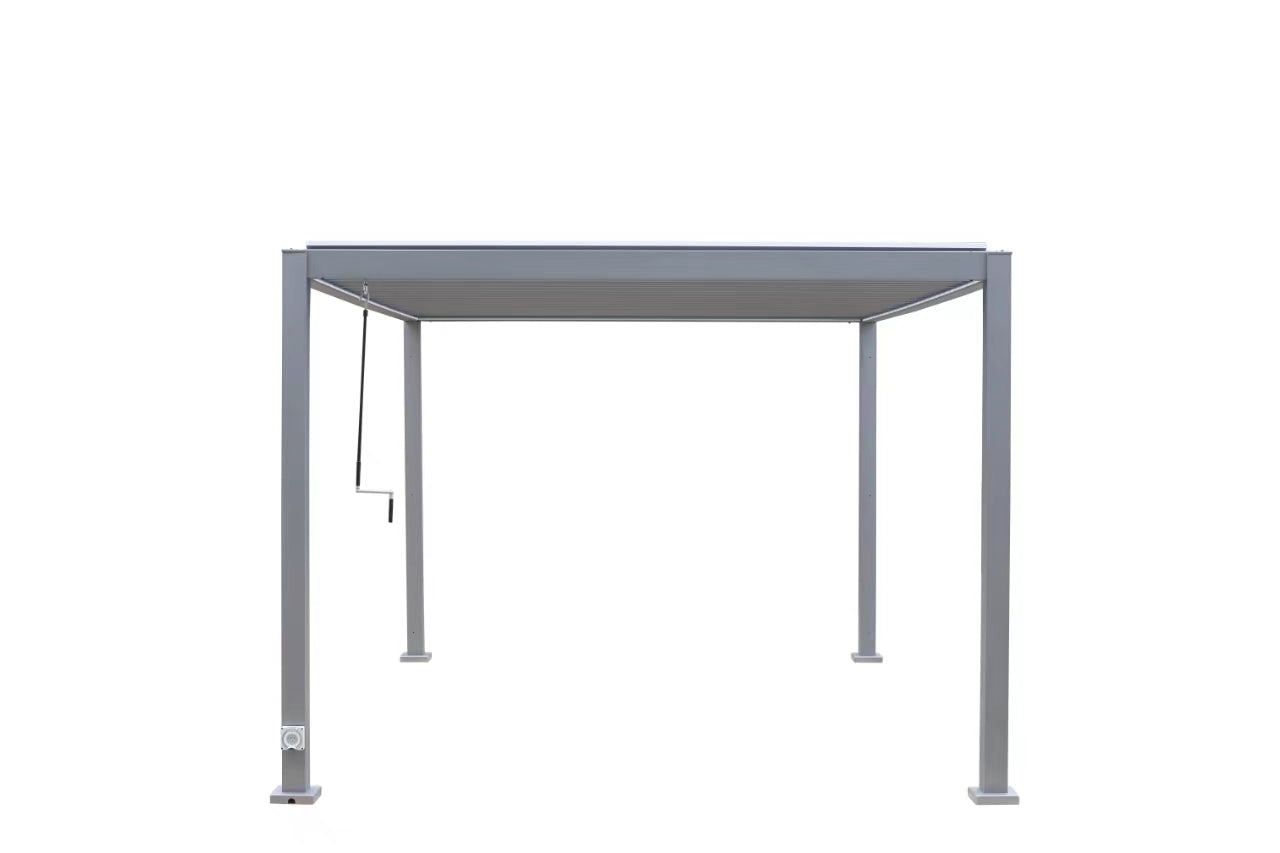 GazeboMate WHITE 3M x 4M LED Aluminum Louvred Gazebo
