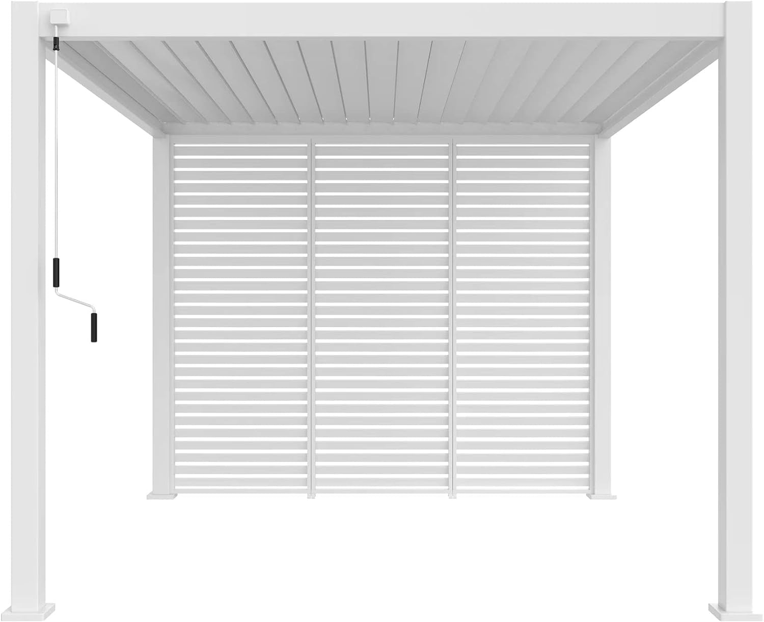 Louvered Gazebo Combo Deal Inc Louvered Gazebo + Aluminium Slat Panel Louvered Wall | White, Heavy Duty Wind Resistant