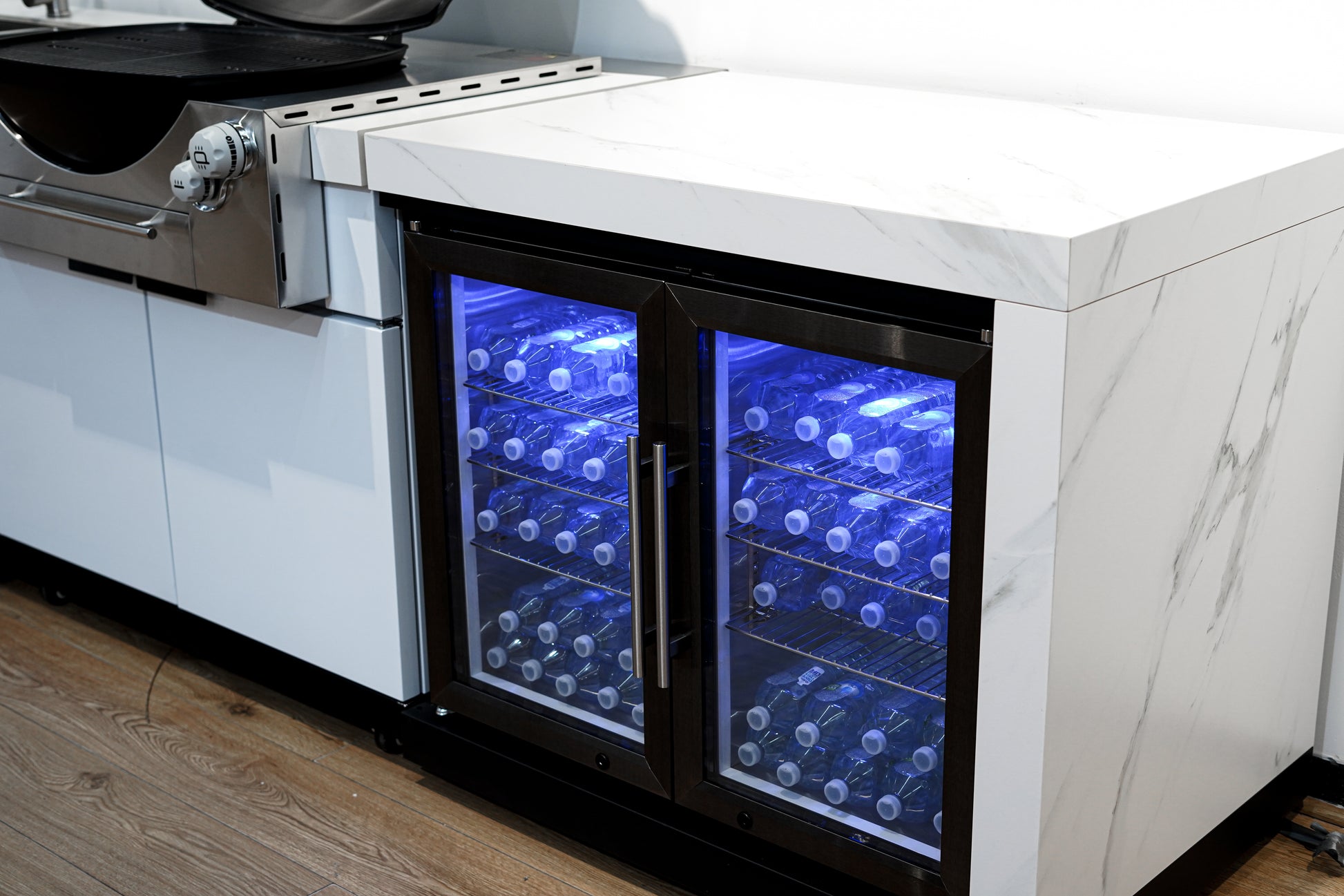 Rockpool White BBQ Cabinet Module Suit Weber Family Q Built In Premium Gas BBQ (Q3600) - Outdoor Kitchen