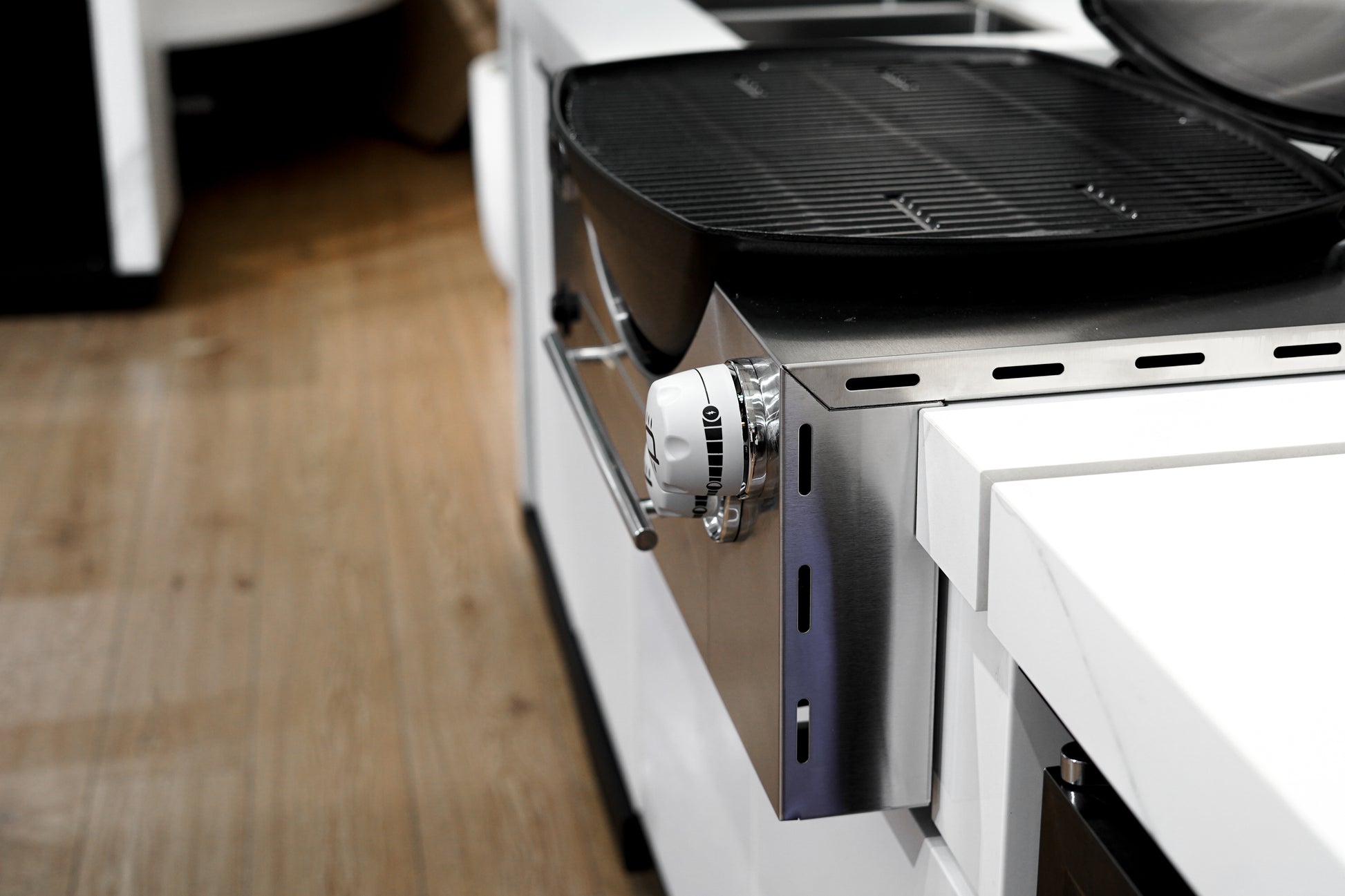 Rockpool White BBQ Cabinet Module Suit Weber Family Q Built In Premium Gas BBQ (Q3600) - Outdoor Kitchen