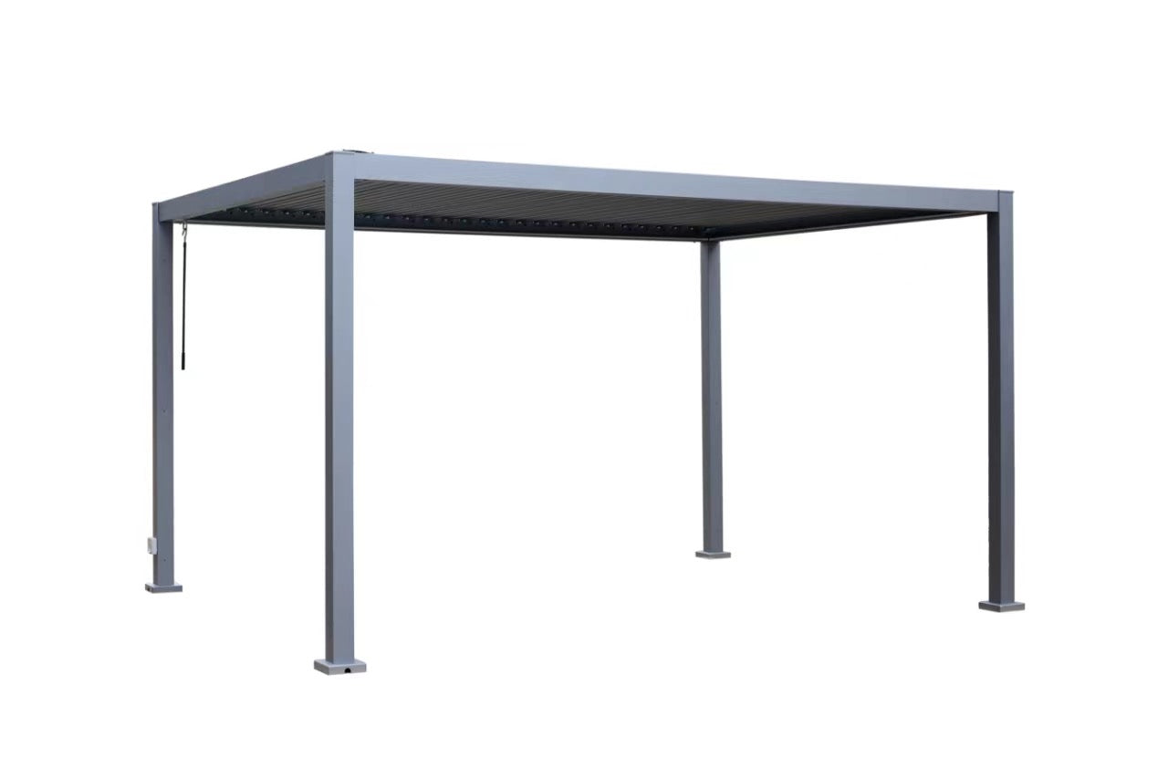 GazeboMate WHITE 3M x 4M LED Aluminum Louvred Gazebo