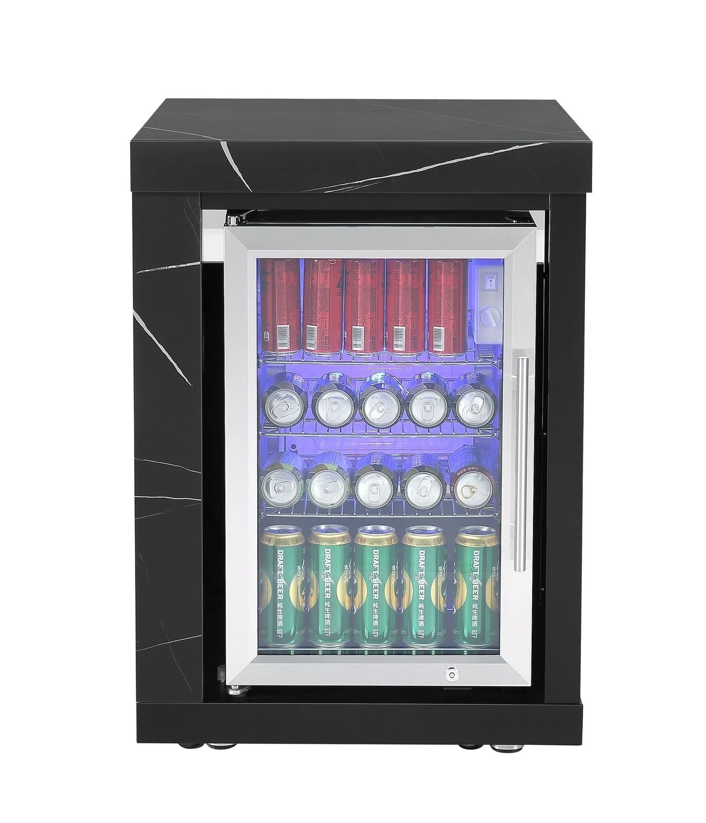 Single Fridge Module Suits Rockpool Black BBQ Kitchen Package Inc Stone Finishes, Aluminum Powder coated Cabinets, Tap, Waste, Hose, Castor Wheels