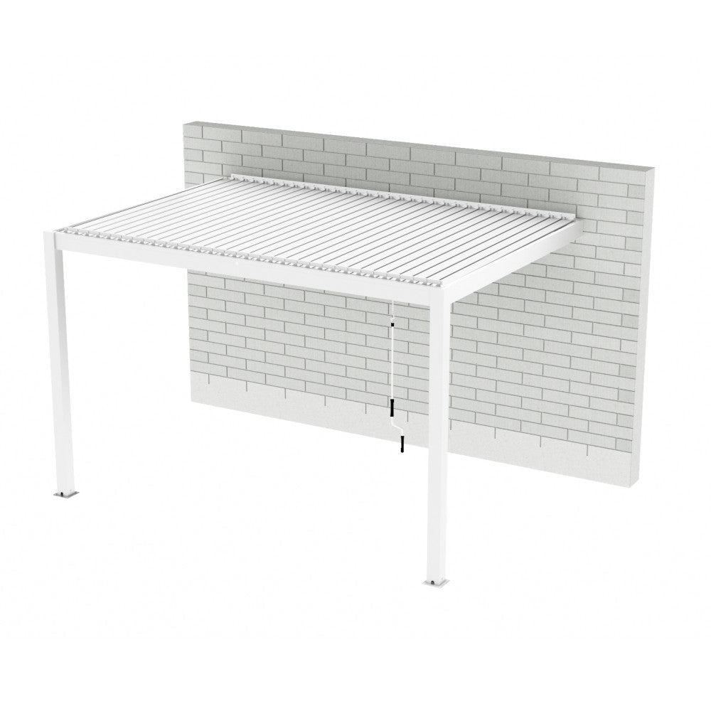 GazeboMate 3x4M Wall Mounted Louvered Gazebo Aluminium Pergola Monument Heavy Duty Wind Resistant