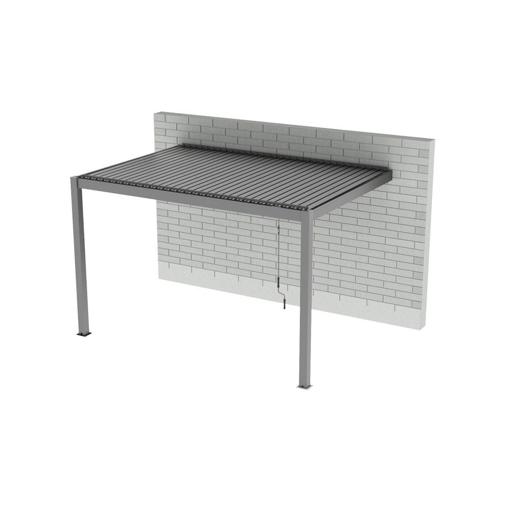 GazeboMate 3x4M Wall Mounted Louvered Gazebo Aluminium Pergola Monument Heavy Duty Wind Resistant