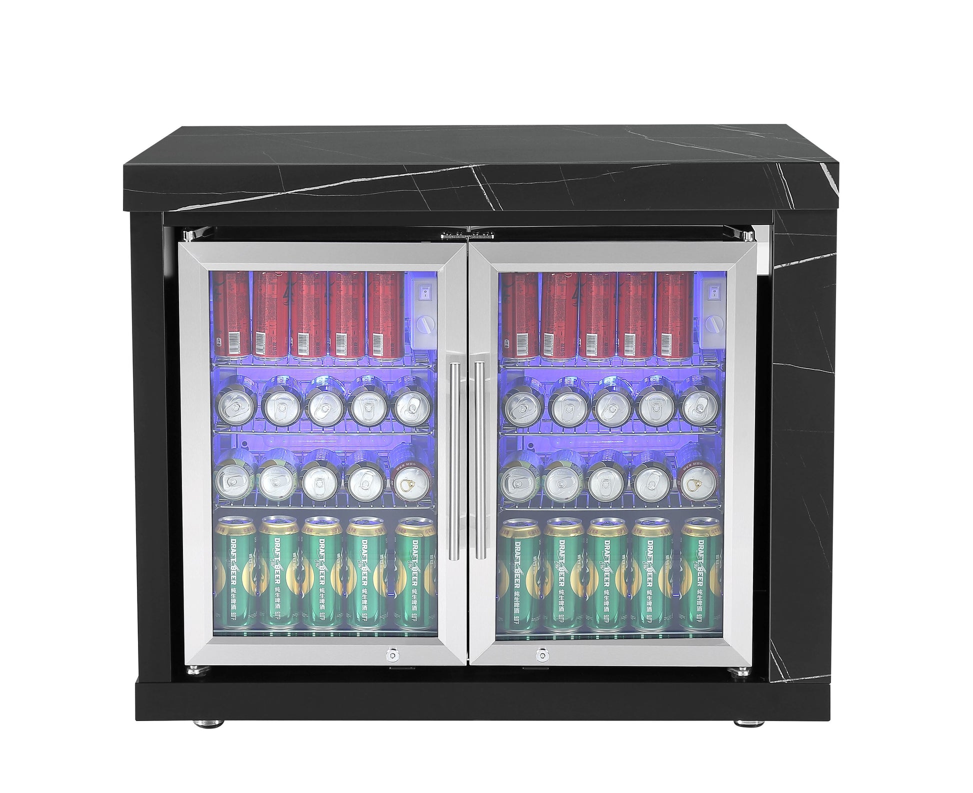 Grill King Rockpool 4 Burner Drop-In BBQ Kitchen Package - Black Stainless, Stone Benchtops