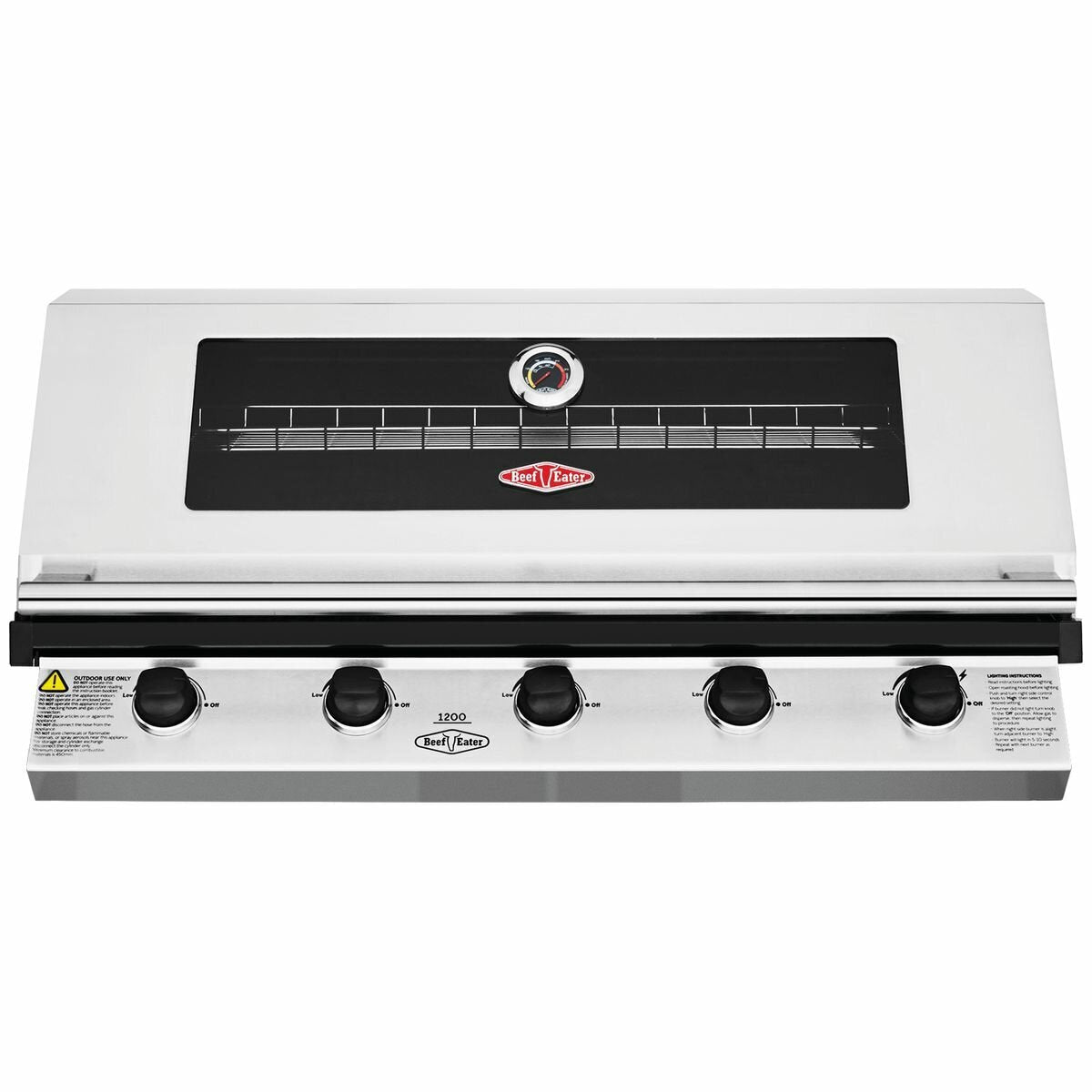 Rockpool White BBQ Kitchen Package Suit Beefeater 5 Burner 1200, Fridge And Sink Outdoor BBQ Kitchen Package