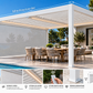 GazeboMate 4m × 5m White Aluminium Louvered Gazebo + Retractable Privacy Screen Combo