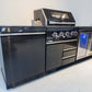 Kingsley 4 Burner Black 304 SS BBQ Kitchen + 2DR Fridge & 1DR Cupboard