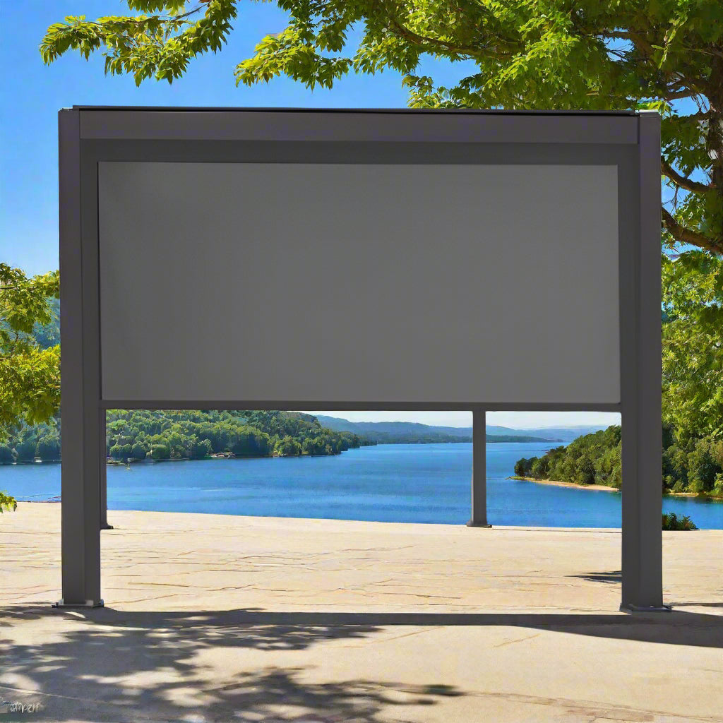 GazeboMate Combo Deal: Charcoal 3.6M x 7.2M Louvered Gazebo + Charcoal Privacy Screen