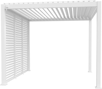 test rey 1 Louvered Gazebo Combo Deal Inc Louvered Gazebo + Aluminium Slat Panel Louvered Wall | White, Heavy Duty Wind Resistant
