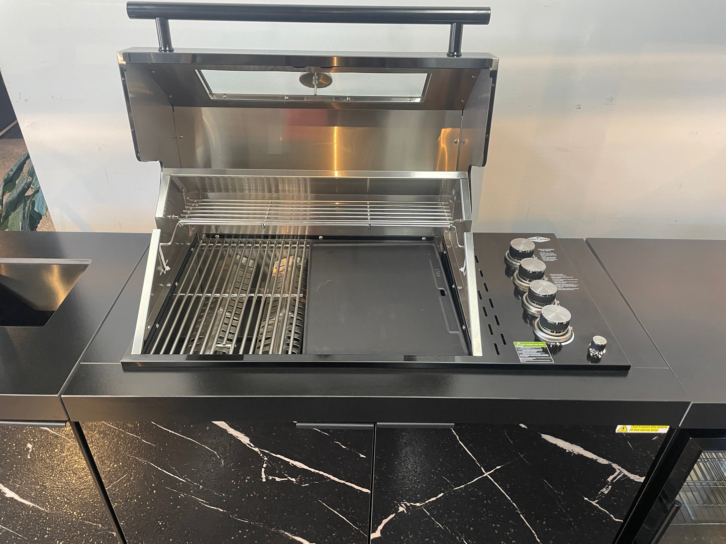 Floor Stock Compact Series Rockpool Summit Black 4B Drop In BBQ with Fridge & Sink