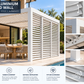 GazeboMate 3m × 4m Wall-Mounted Aluminium Louvered Pergola – Privacy Screen & Wall Options