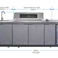 Deep Charcoal 6B Drop In BBQ Kitchen Package Inc sintered stone benchtops, Aluminium Cabinets, Weather Resistant, Fridge & Sink
