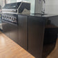 Grill King Signature Series 6 Burner Outdoor BBQ Kitchen Package – Black Stone Benchtop, Black Aluminium Cabinets, Built-In BBQ + Rotisserie