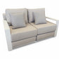 Single Seater Hampton Style - White Aluminium Frame + Weather-Resistant Cushions