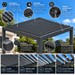 GazeboMate Louvered Gazebo + Aluminium Privacy Side Wall – Monument Charcoal