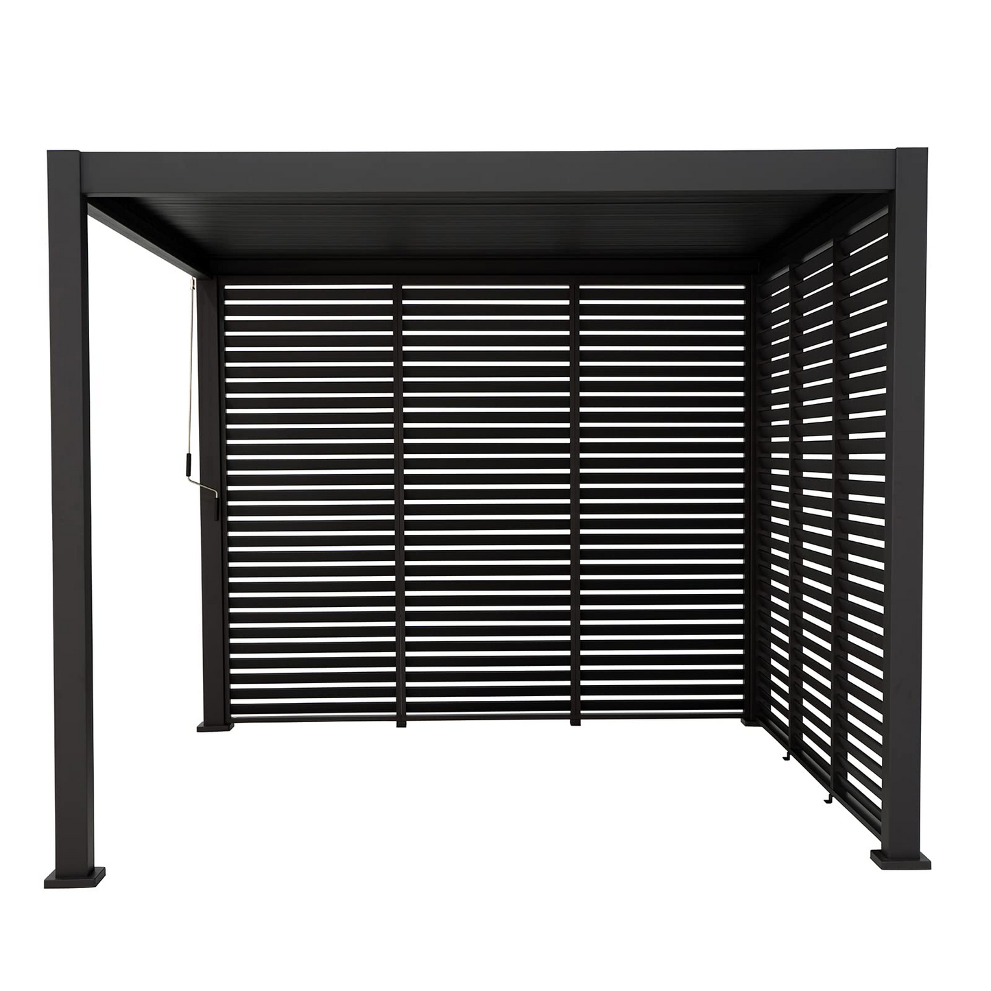 GazeboMate Combo: Louvered Gazebo + Aluminium Slat Panel Louvered Wall | Monument, Heavy Duty Wind Resistant