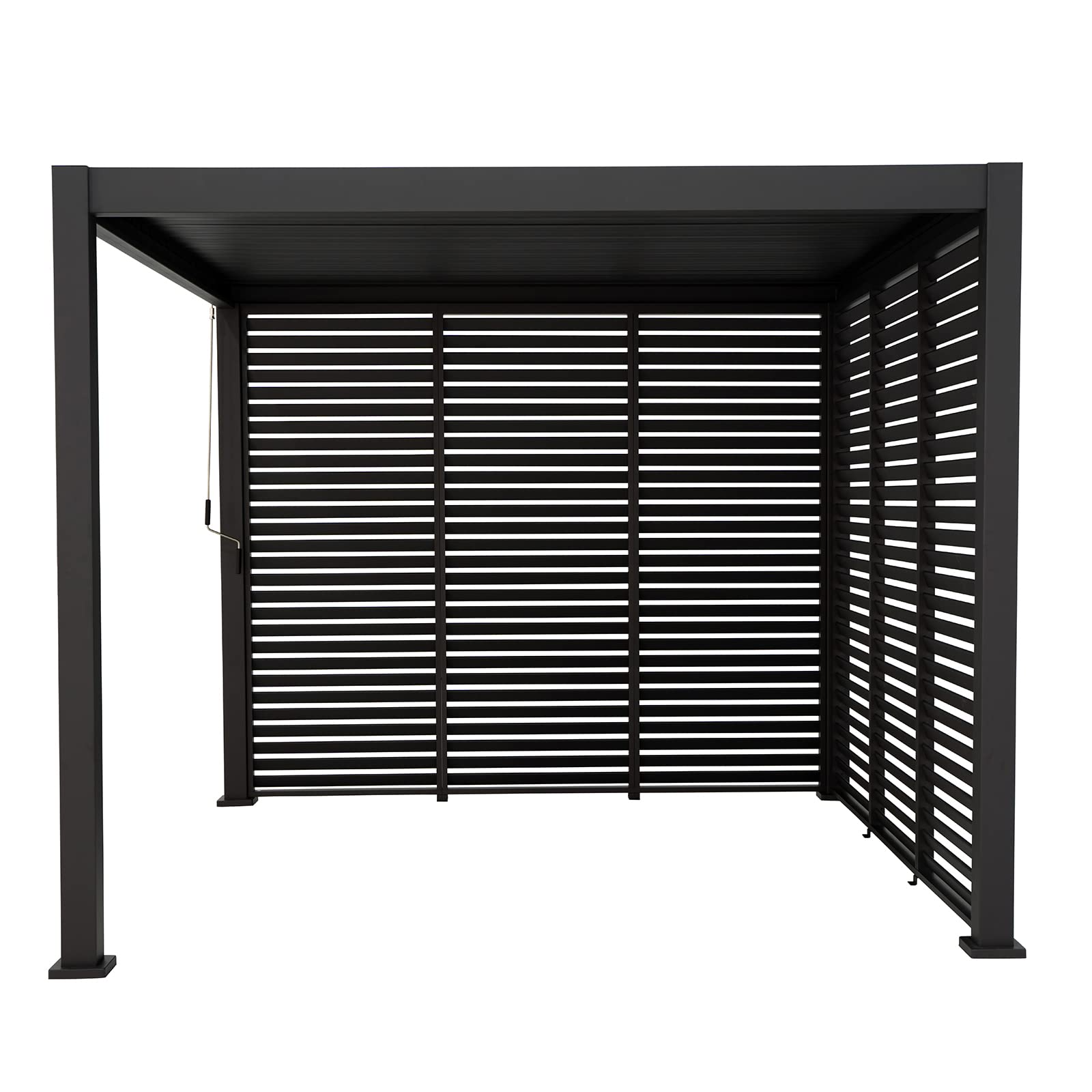 GazeboMate Combo: Louvered Gazebo + Aluminium Slat Panel Louvered Wall | Monument, Heavy Duty Wind Resistant
