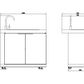 Rockpool White 4B: Designer Outdoor BBQ Kitchen Matt White Stone + White Doors, Fridge & Sink