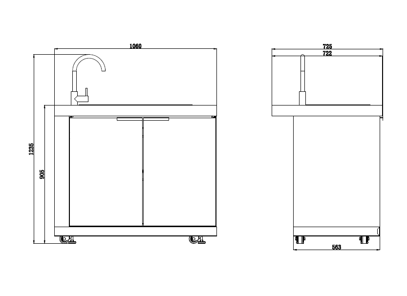 Rockpool White 4B: Designer Outdoor BBQ Kitchen Matt White Stone + White Doors, Fridge & Sink