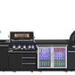 Kingsley 4 Burner Non Wok Black Stainless Steel BBQ Package Inc Pizza Oven, 2DR Fridge, 2DR Sink