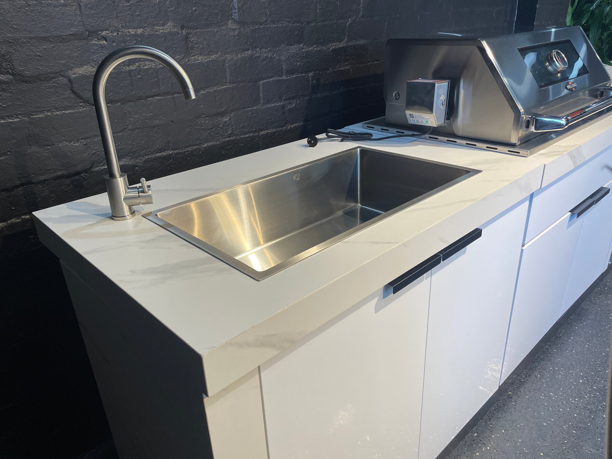 Floor Stock Rockpool White 4B Drop In BBQ Kitchen with Double Sink & Triple Fridge