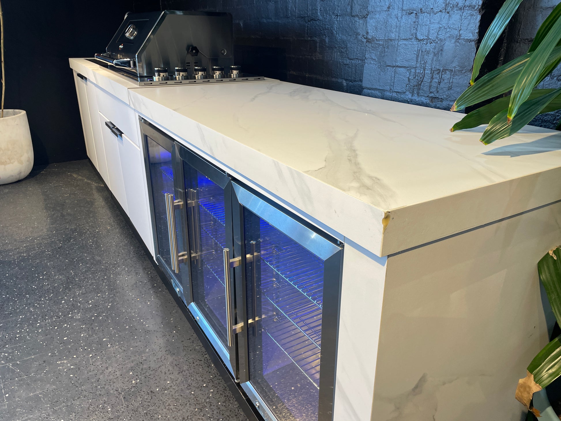 Floor Stock Rockpool White 4B Drop In BBQ Kitchen with Double Sink & Triple Fridge