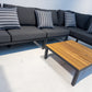 Outdoor Havana Package In Black - Outdoor Aluminum & Acacia Modular Corner Lounge Black Aluminium with Black Fabric