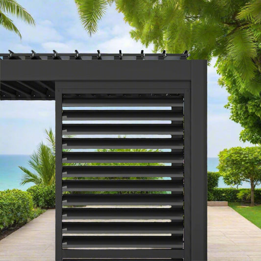 Pergola Shutter Wall in Mounment Powder Coated suits Gazebo Mate Louvered Gazebo