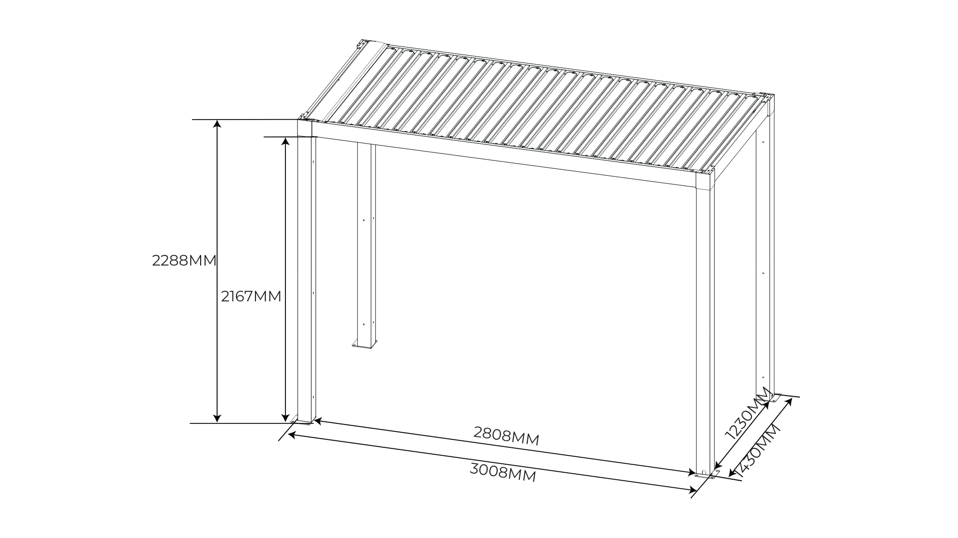 GazeboMate BBQ Shelter – Freestanding Aluminium Louver Roof with LED Lighting & Privacy Blind