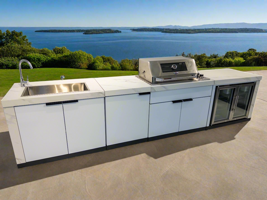 Floor Stock Grill King 4B Drop In BBQ Module inc Fridge, Sink, Storage Module, Castor Wheels, Rotisserie