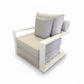 Single Seater Hampton Style - White Aluminium Frame + Weather-Resistant Cushions