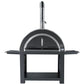 Kingsley 6-Burner Outdoor BBQ Kitchen: Black Stainless Steel, Stone Bench, Fridge, Sink, Height Adjustable, Rotisserie with BBQ Cover