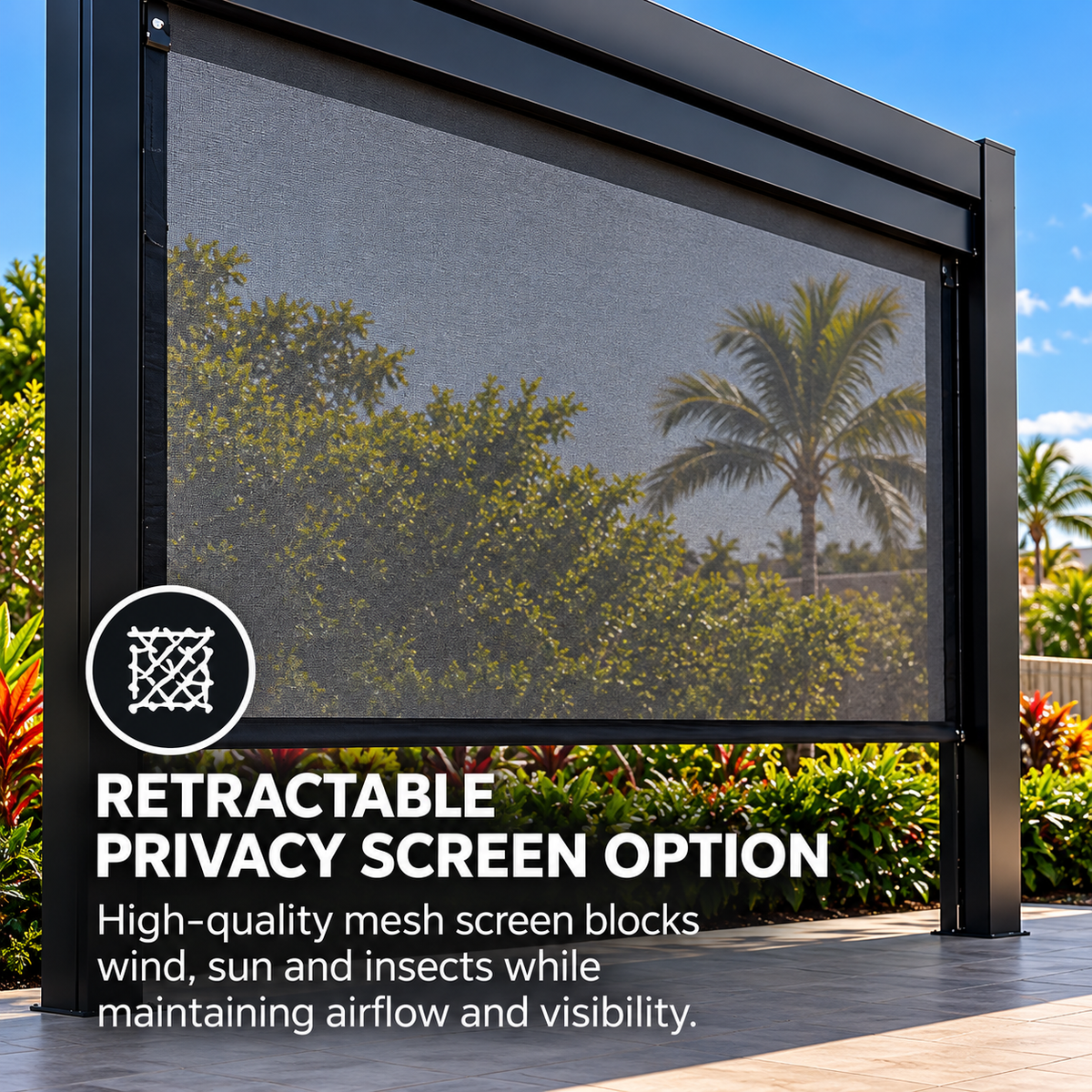 GazeboMate Louvered Gazebo + Aluminium Privacy Side Wall – Monument Charcoal