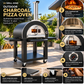 Grill King Outdoor Charcoal Pizza Oven – Black Stainless Steel | Wood-Fired Pizza Oven with Trolley